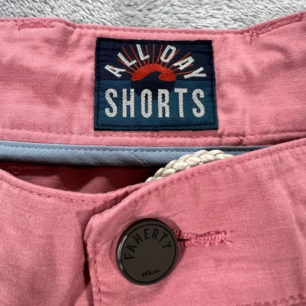 FAHERTY All Day Shorts Mens 46 Pink Stretch Hybrid EBS2400 Summer Outdoor